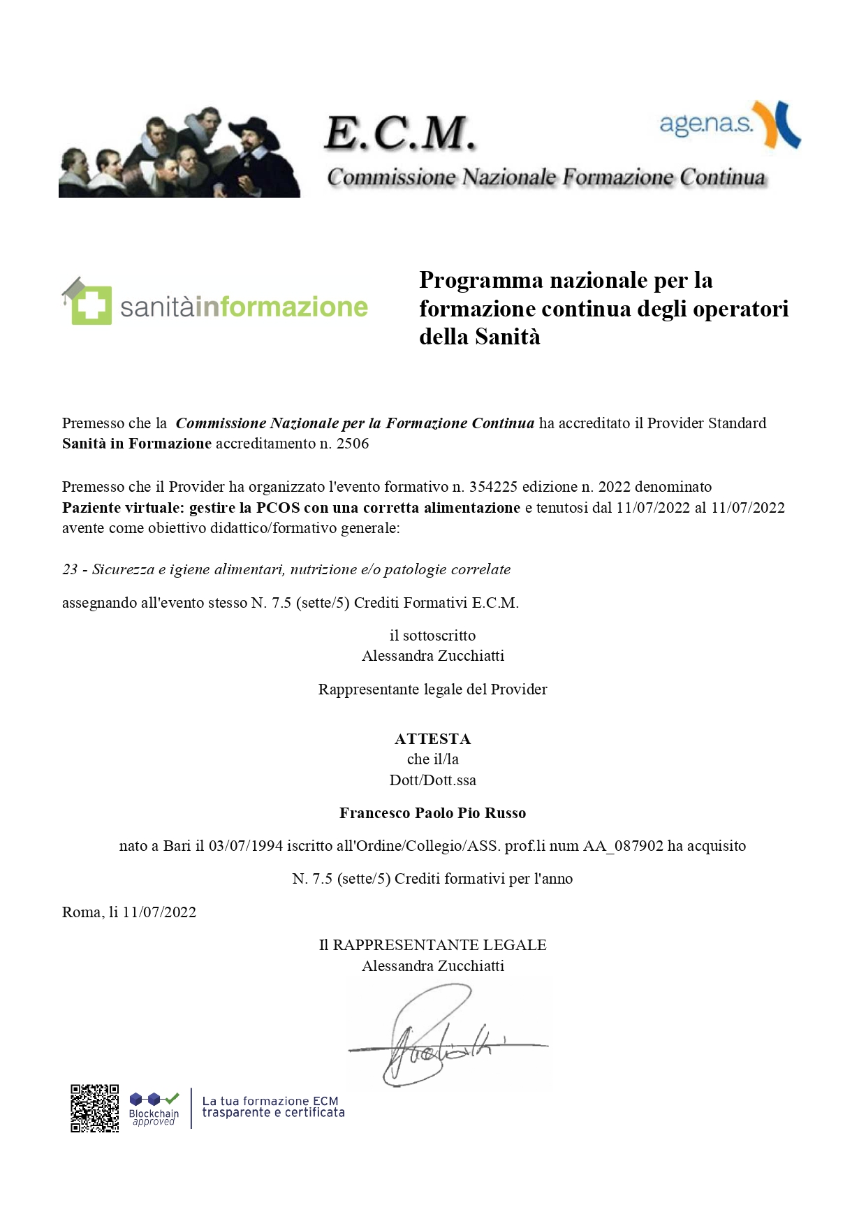 Attestato di formazione 5